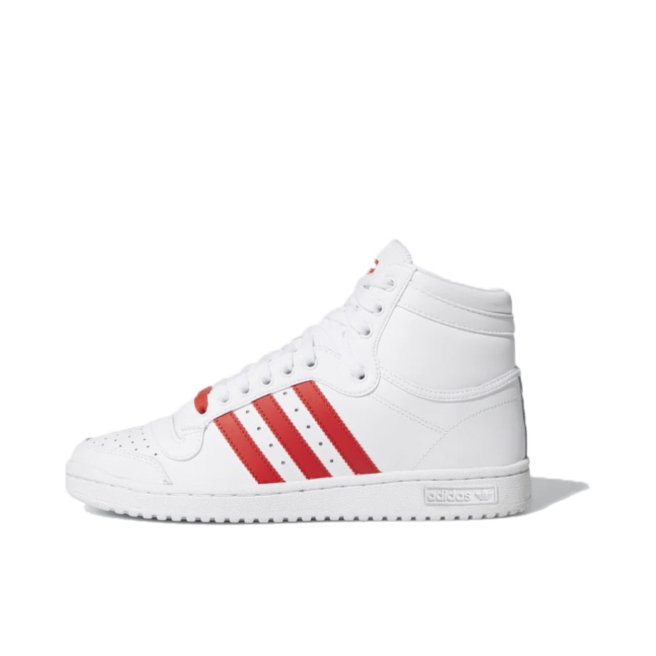 推荐商品：adidas Originals Top Ten 板鞋 防滑耐磨减震回弹轻便透气经典复古舒适潮流 White/Red 白/红