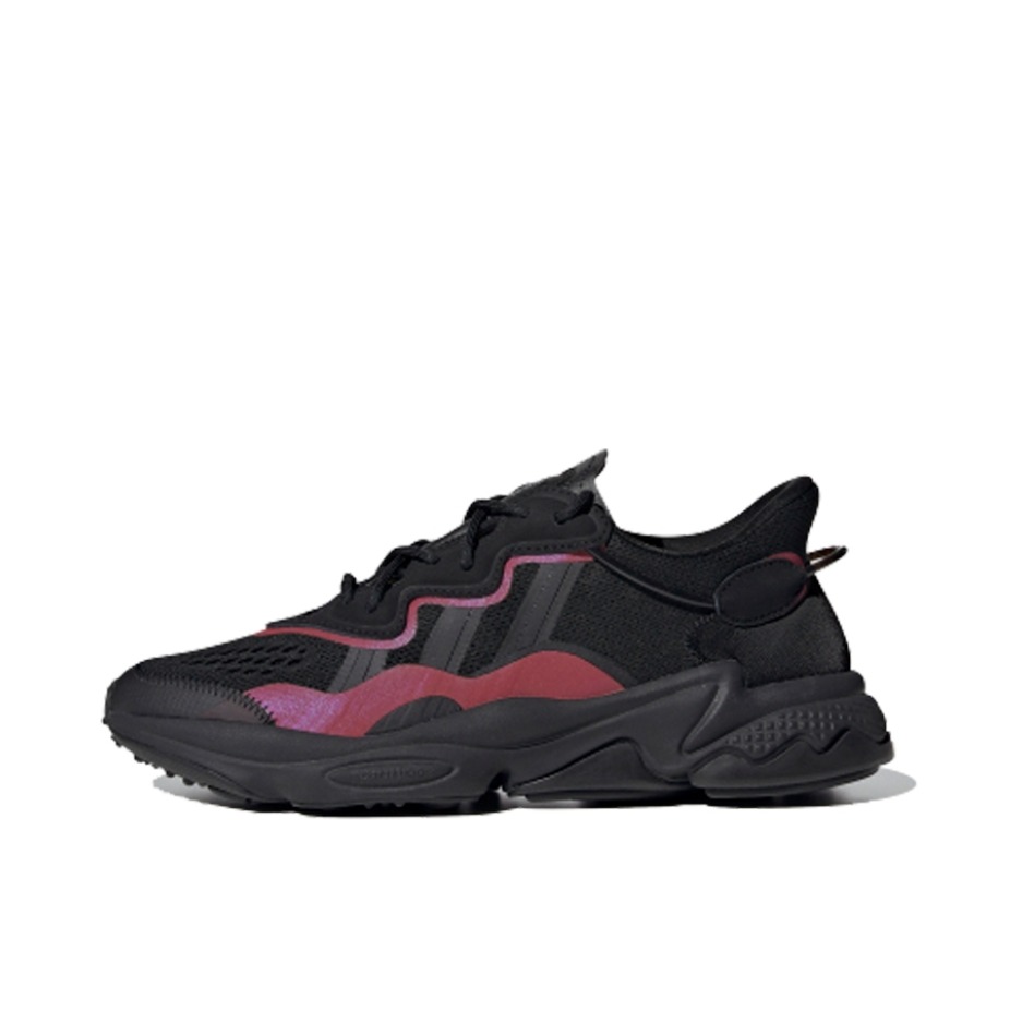 推荐商品：adidas Originals Ozweego 耐磨透气 百搭简约 舒适时尚 缓震 复古运动 网面 老爹鞋 黑色/酒红