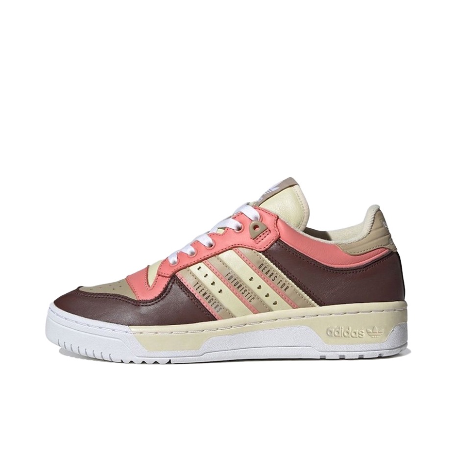 推荐商品：adidas Originals Rivalry 舒适简约 复古 轻便 透气 运动休闲鞋 Human Made联名/白色/粉色/棕色