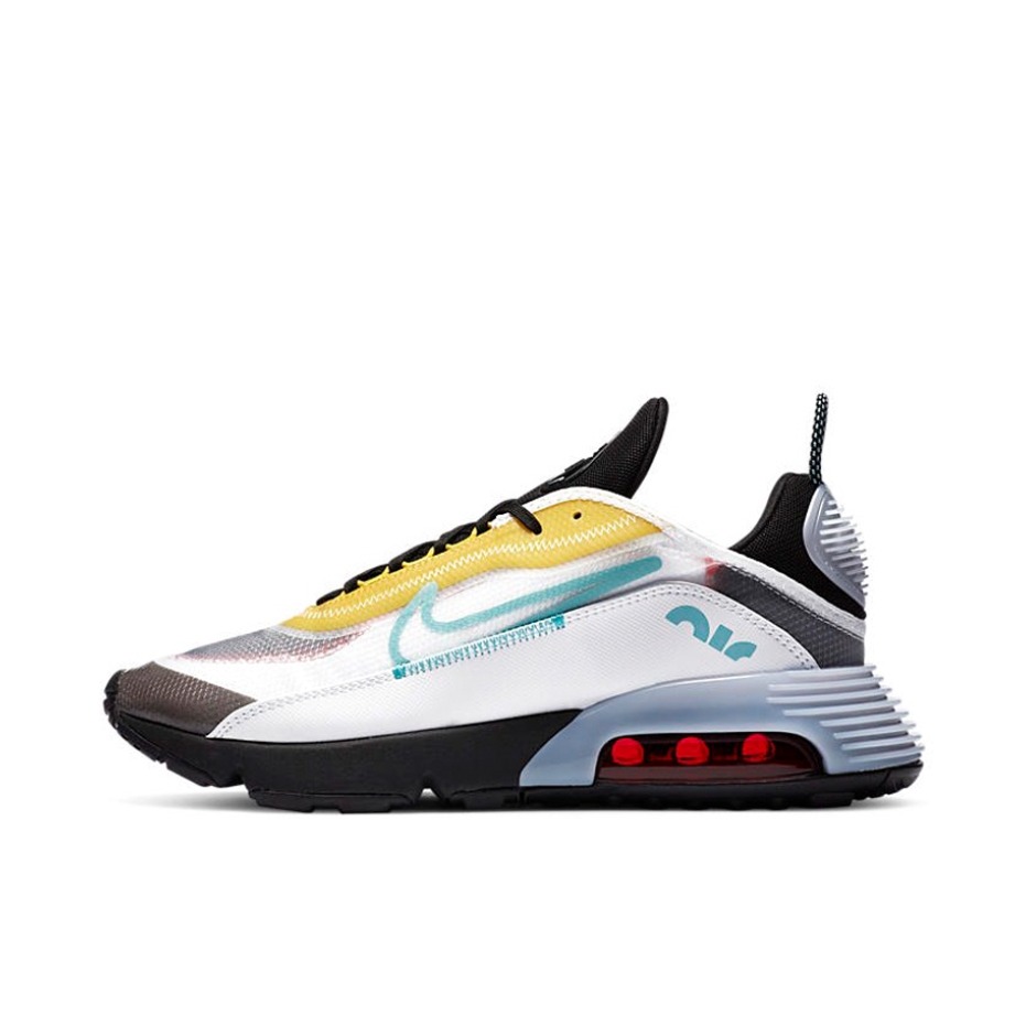 推荐商品：Nike Air Max 2090 跑鞋 缓震耐磨轻便透气潮流休闲舒适织物运动圆头回弹 White/Grey/Yellow 白黑/黄蓝