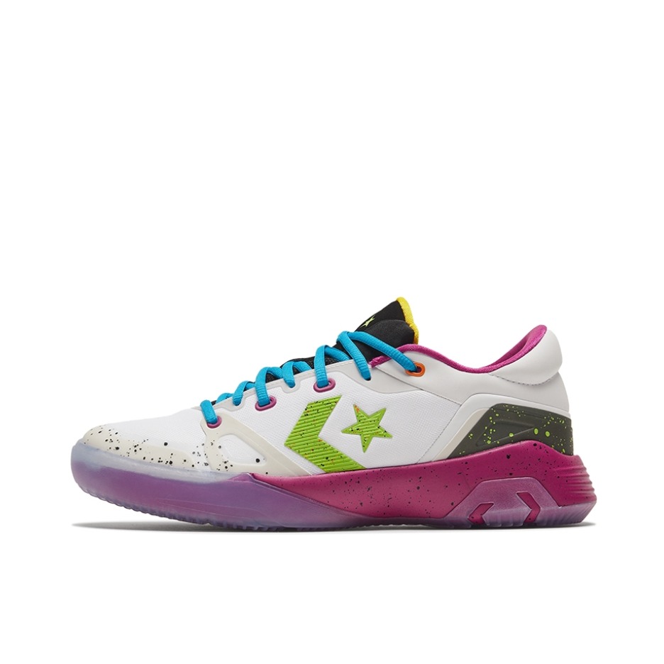 推荐商品：Converse/匡威 G4 时尚潮流 防滑耐磨 休闲缓震 舒适实战 网布透气 圆头 合成革织物 篮球鞋 Low Graffiti 白色/紫色/蓝色