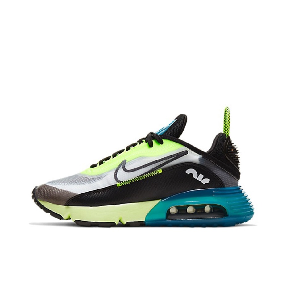推荐商品：Nike Air Max 2090 跑鞋 缓震耐磨轻便透气潮流休闲舒适织物运动圆头回弹 Black/Volt/Blue 男款/黑色/蓝色/绿色