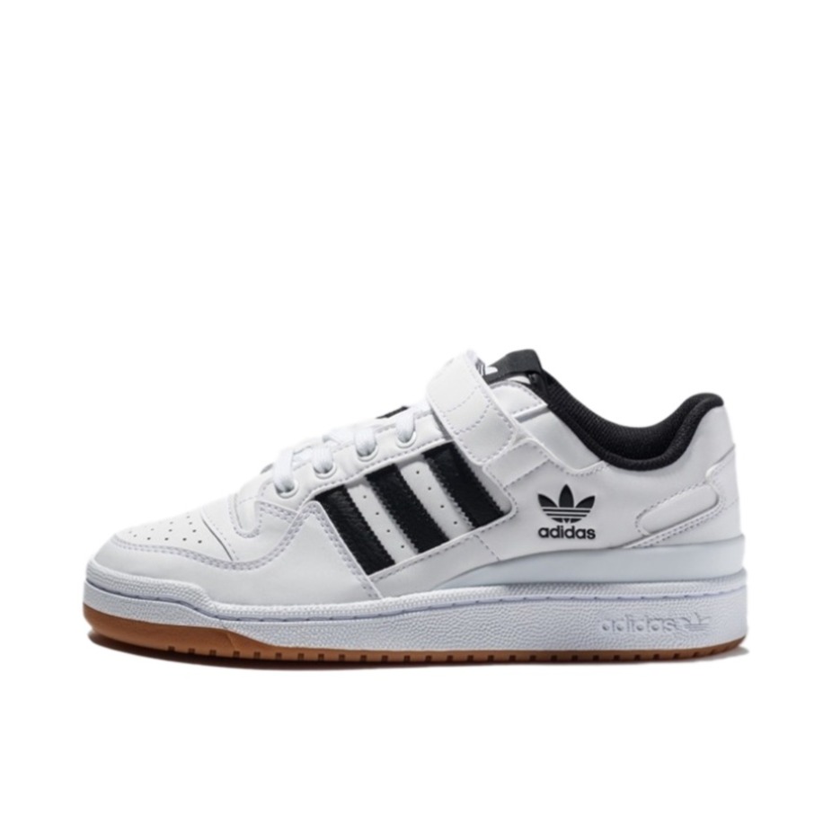 推荐商品：adidas Originals Forum 板鞋 轻便复古防滑时尚魔术贴篮球风薄底包裹性 Low White/Black/Gum 白黑生胶Low