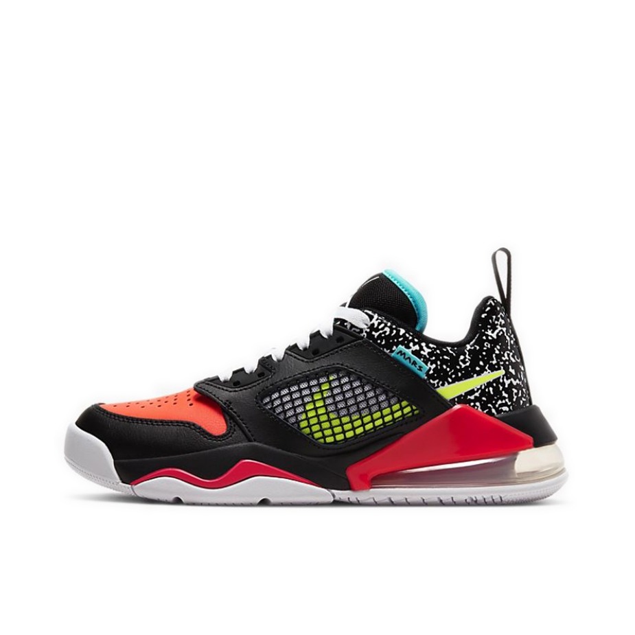 推荐商品：Air Jordan Mars 270 运动休闲鞋 复古时尚舒适减震防滑耐磨实战气垫网布织物 Black/Orange/Volt GS/黑色/橙色/黄色