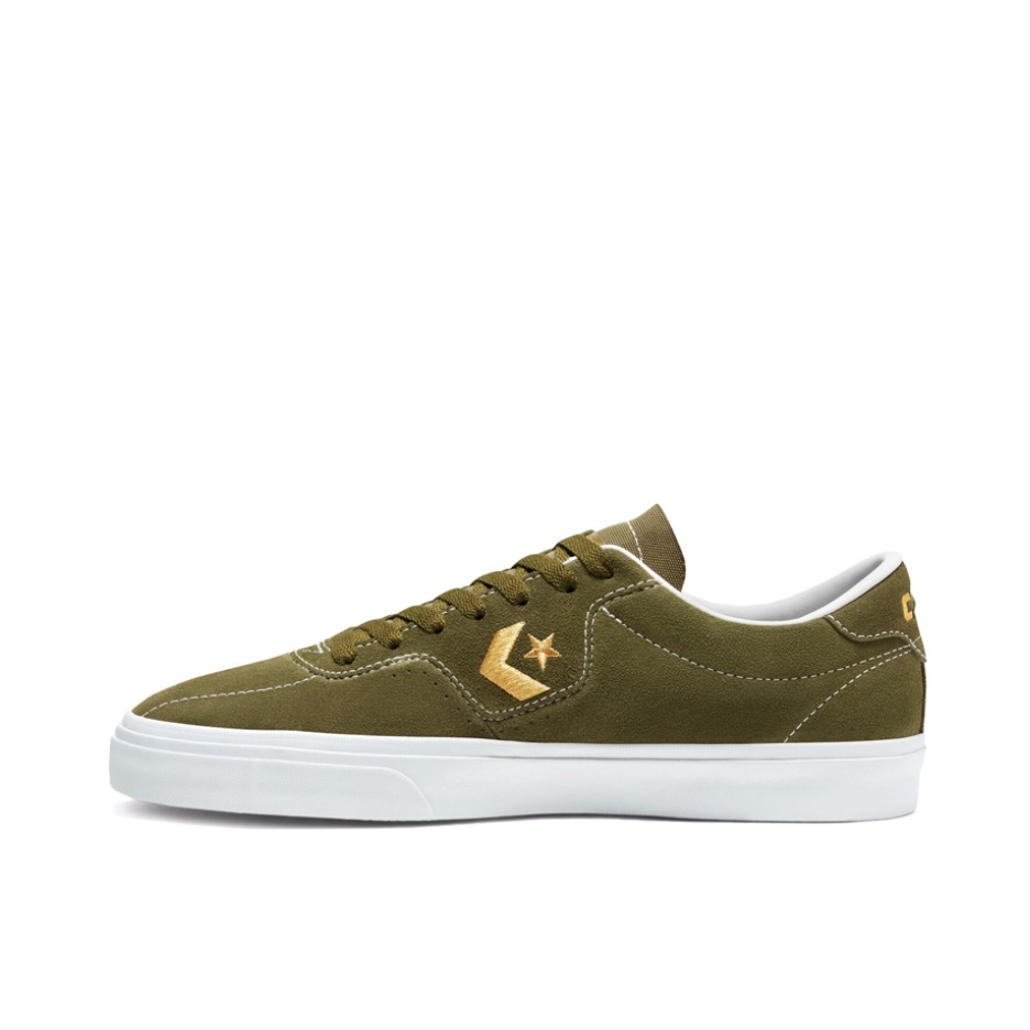 推荐商品：Converse/匡威 Louie Lopez Pro 翻毛皮 耐磨防滑 复古 板鞋 军绿/金色