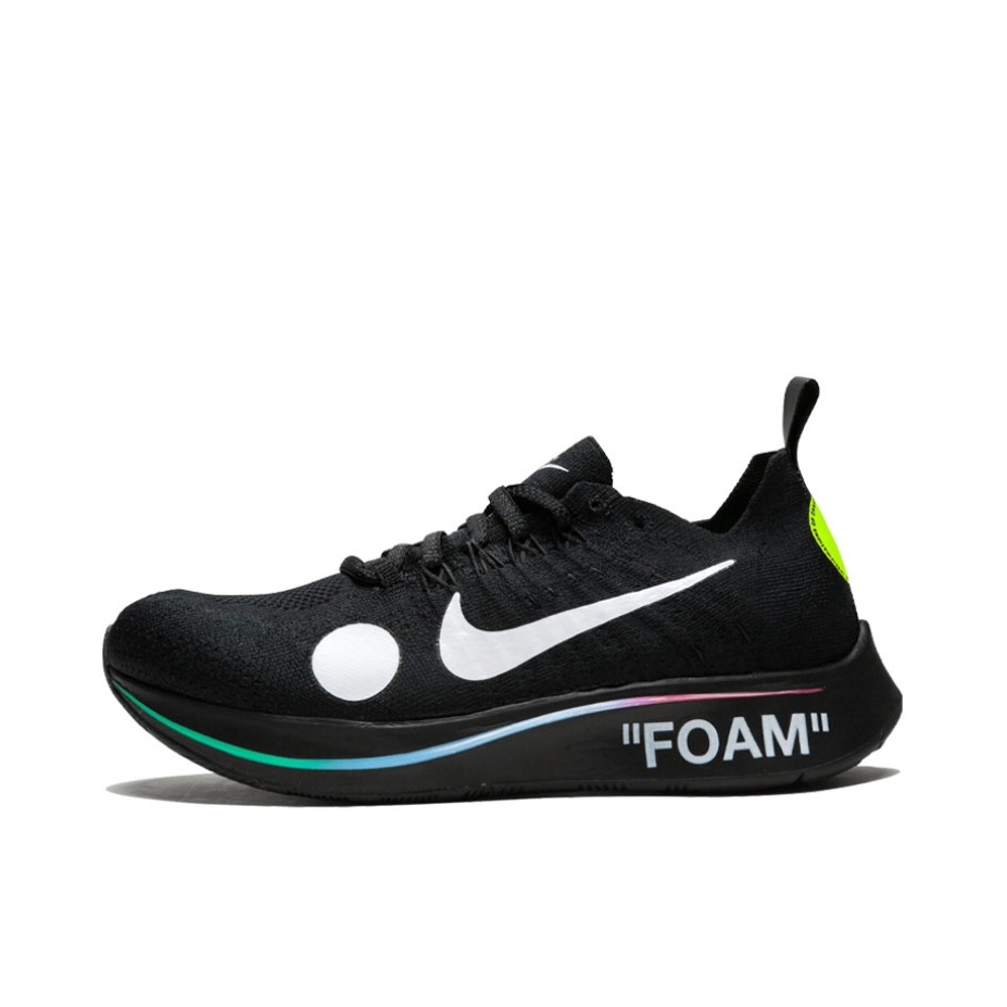 推荐商品：Nike Zoom Fly 跑鞋 碳板减震回弹防滑耐磨轻便透气气垫泡棉 Black Off-White联名/黑色