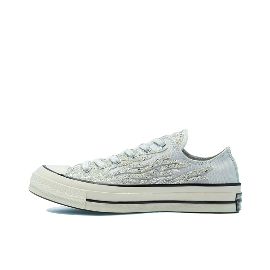 推荐商品：Converse/匡威 1970s 帆布鞋 圆头防滑经典复古轻便时尚拼接百搭 浅灰/亮片银