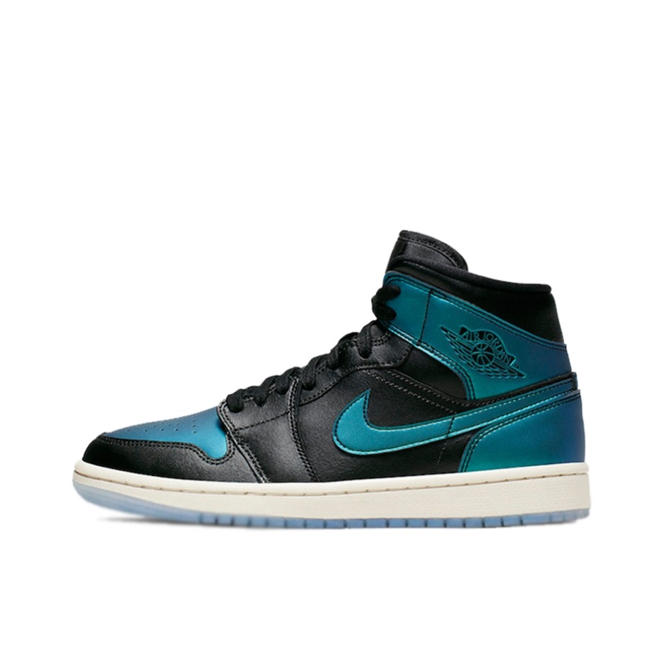 推荐商品：Air Jordan 1 板鞋 运动休闲鞋 复古潮流支撑合成革 Mid Metallic Turquoise' 中帮/绿松石黑