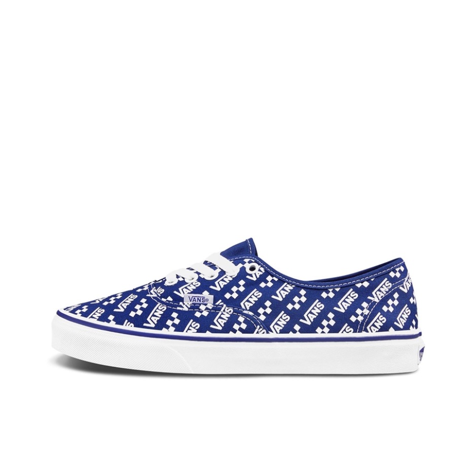 推荐商品：Vans/范斯 Authentic 潮流休闲 轻便舒适 防滑耐磨 百搭运动 复古 板鞋 蓝色/Logo满印