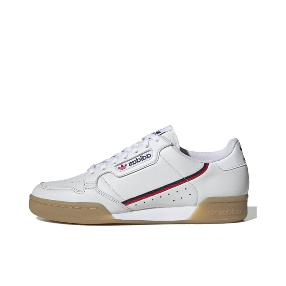 推荐商品：adidas Originals Continental 80 运动休闲鞋 板鞋 经典复古防滑耐磨防水舒适 White/Red/Gum 白红生胶