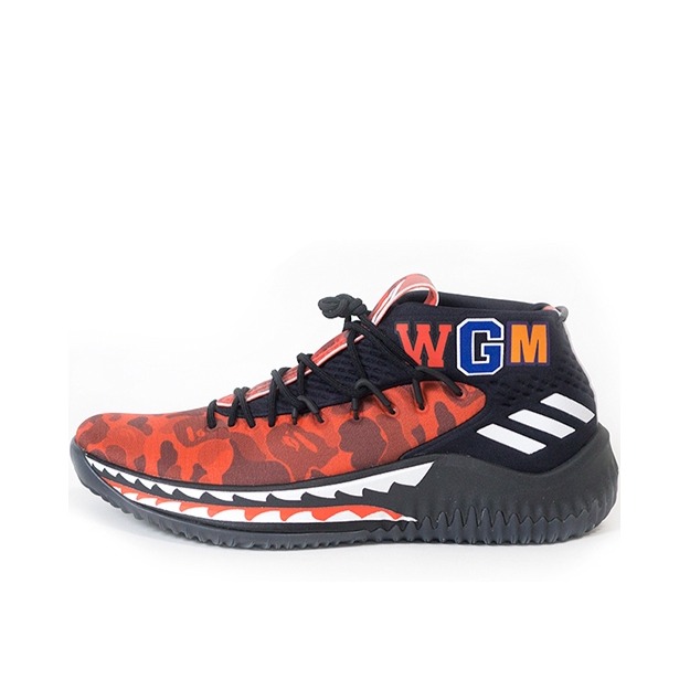 推荐商品：adidas Dame 4 利拉德 篮球鞋 防滑耐磨减震轻便网布 Red Bape联名/红迷彩