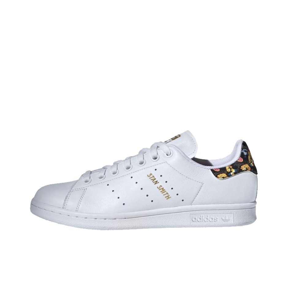 推荐商品：adidas Originals Stan Smith 板鞋 减震透气轻便低帮包裹性 Cloud White/Gold Metallic 花尾金标