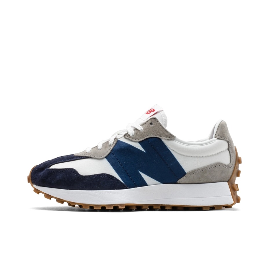 推荐商品：【IU同款】 New Balance 327 跑鞋 舒适复古防滑耐磨休闲透气减震拼接运动防水织物慢跑圆头 蓝色/白色/红色