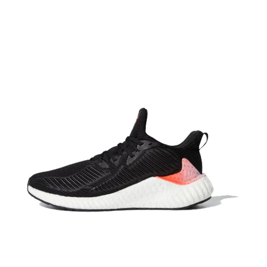 推荐商品：adidas AlphaBoost 跑鞋 减震回弹防滑耐磨网面舒适透气轻运动 Black/Orange/Pink 黑色/橙粉