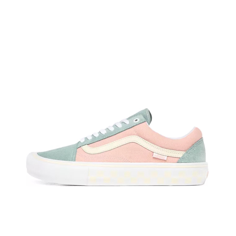 推荐商品：Vans/范斯 Old Skool 滑板鞋 板鞋 轻便防滑复古舒适经典 蓝色/粉色