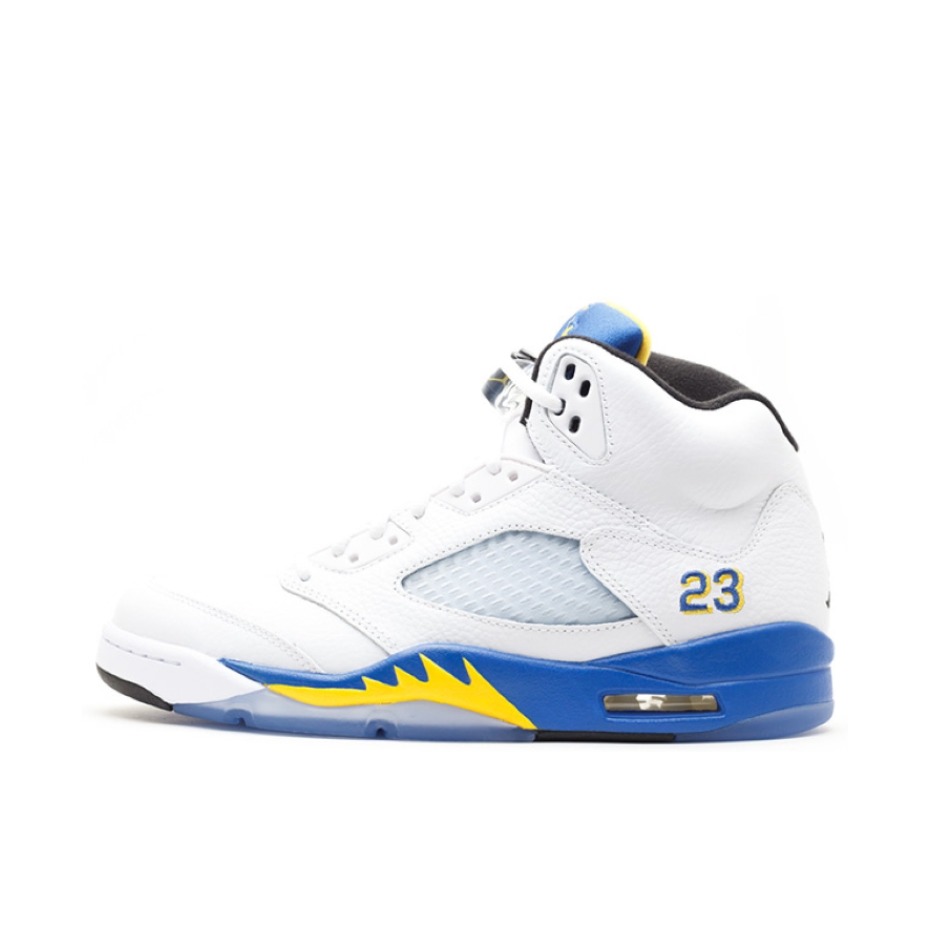 推荐商品：Air Jordan 5 运动休闲鞋 复古潮流透气防滑耐磨缓震实战支撑包裹性 Retro Laney 兰尼
