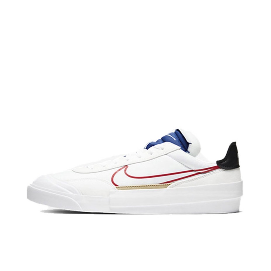 推荐商品：Nike Drop Type 运动休闲鞋 解构时尚复古防滑耐磨舒适轻便拼接 White/Red 白色/红钩