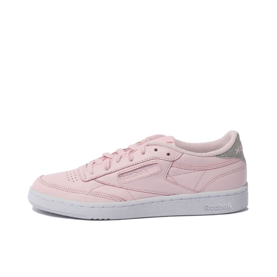 推荐商品：Reebok/锐步 Club C 潮流复古 百搭 舒适轻便 防滑耐磨 运动 T头 板鞋 粉色/银尾