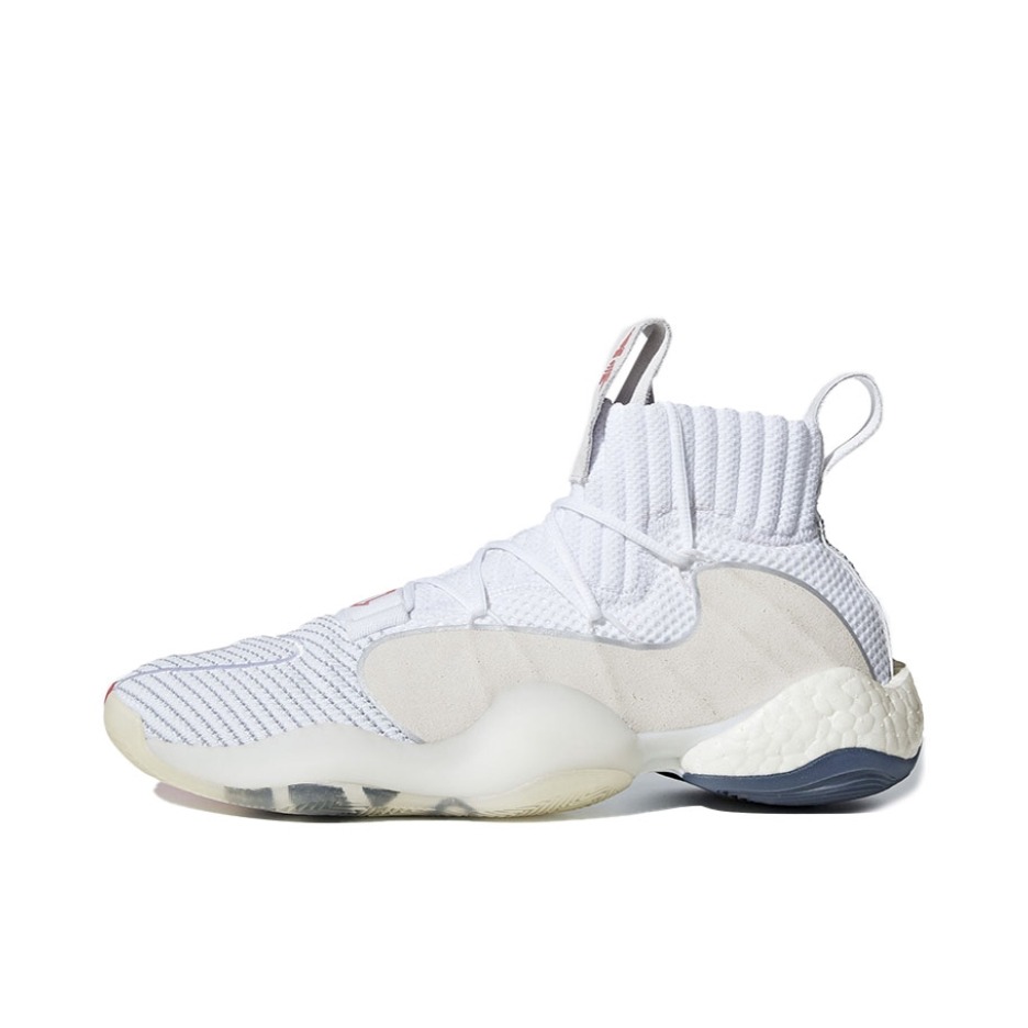 推荐商品：adidas Crazy BYW X Boost 篮球鞋 实战训练防滑耐磨减震运动 Cloud White/Collegiate Navy/Bright Red 果冻白彩虹