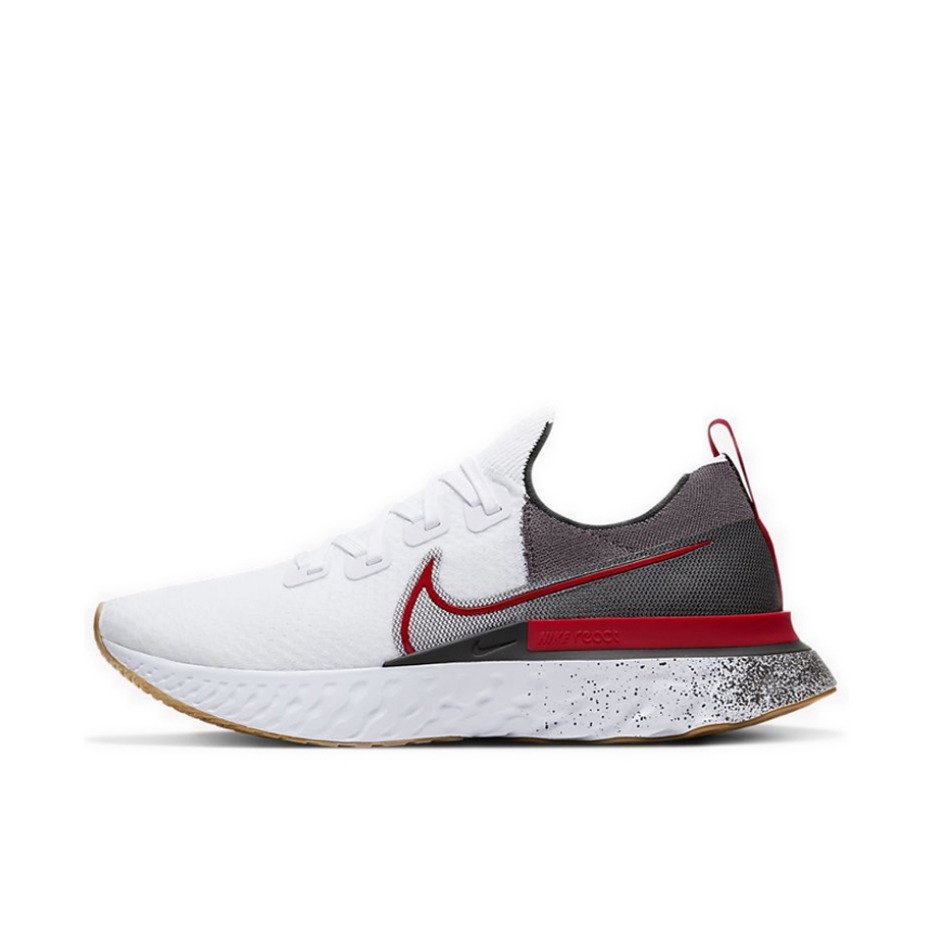 推荐商品：Nike React Infinity Run 跑鞋 减震舒适防滑耐磨轻便透气潮流百搭时尚休闲运动织物 白灰红