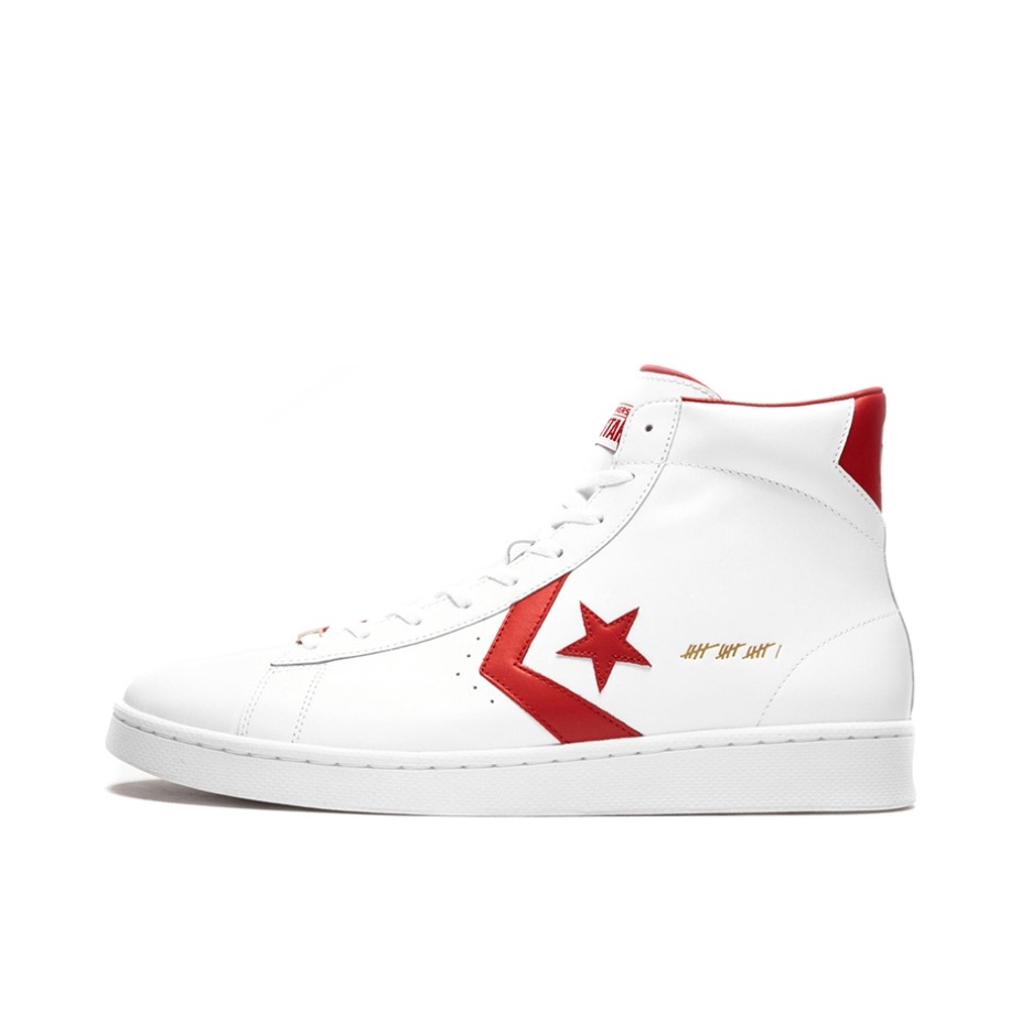 推荐商品：Converse/匡威 Pro Leather 复古 经典 防滑耐磨 运动 减震 板鞋 The Scoop 白红Mid