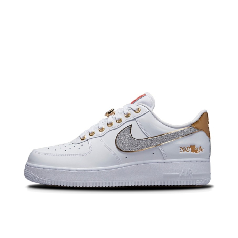 推荐商品：Nike Air Force 1 空军一号 板鞋 轻便舒适百搭耐磨防滑复古 Nola/白色/金色