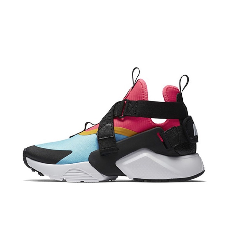 推荐商品：Nike/华莱士 Air Huarache City 华莱士 运动休闲鞋 防滑耐磨轻便透气舒适百搭时尚复古织物包裹性圆头 Aqua Black Pink 黑蓝粉