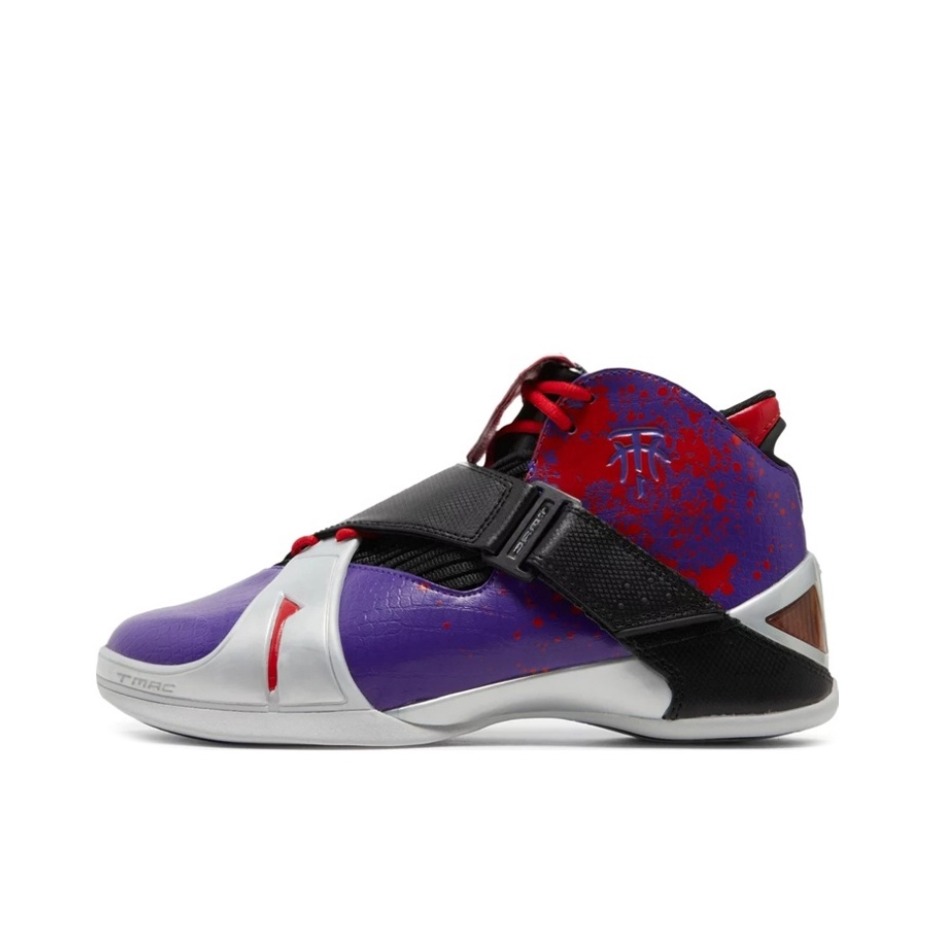 推荐商品：adidas T MAC 5 篮球鞋 减震回弹防滑耐磨圆头实战复古合成革轻便中帮 Purple/Black/Red 多伦多