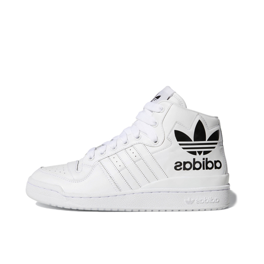 推荐商品：adidas Originals Forum 板鞋 轻便复古防滑时尚魔术贴篮球风薄底包裹性 Mid White/Black 白黑Logo