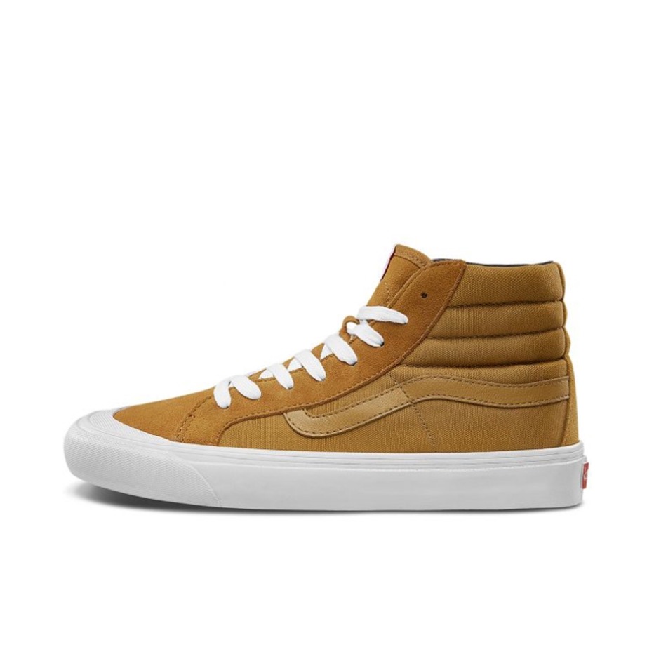推荐商品：Vans/范斯 SK8-Hi 板鞋 潮流经典拼接复古街头厚底 Sienna/White Vault/棕黄/脚趾加固