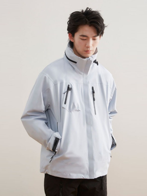 推荐商品：BODACHEL 进藏五防防风防水三合一可拆卸抓绒内胆冲锋衣 男女同款 BD-CFY014 烟云蓝