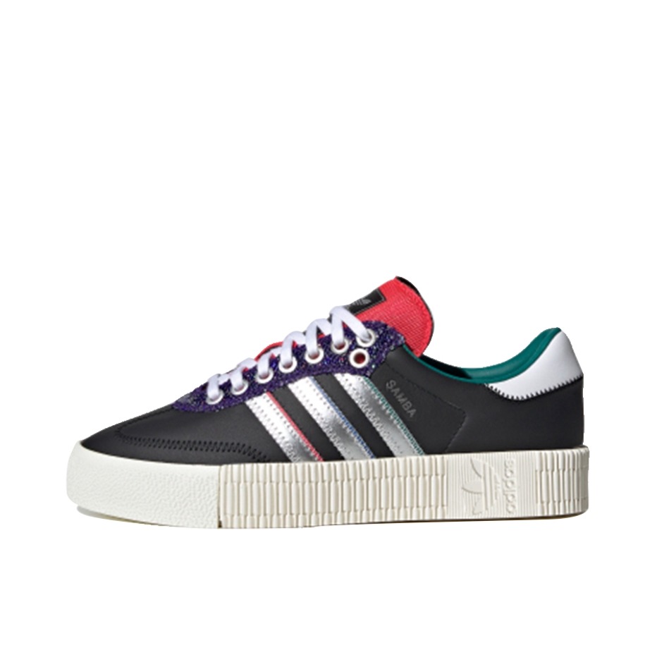 推荐商品：adidas Originals Sambarose 板鞋 防滑耐磨复古运动防水包裹性 Black/Red/Green/Sliver 黑红银