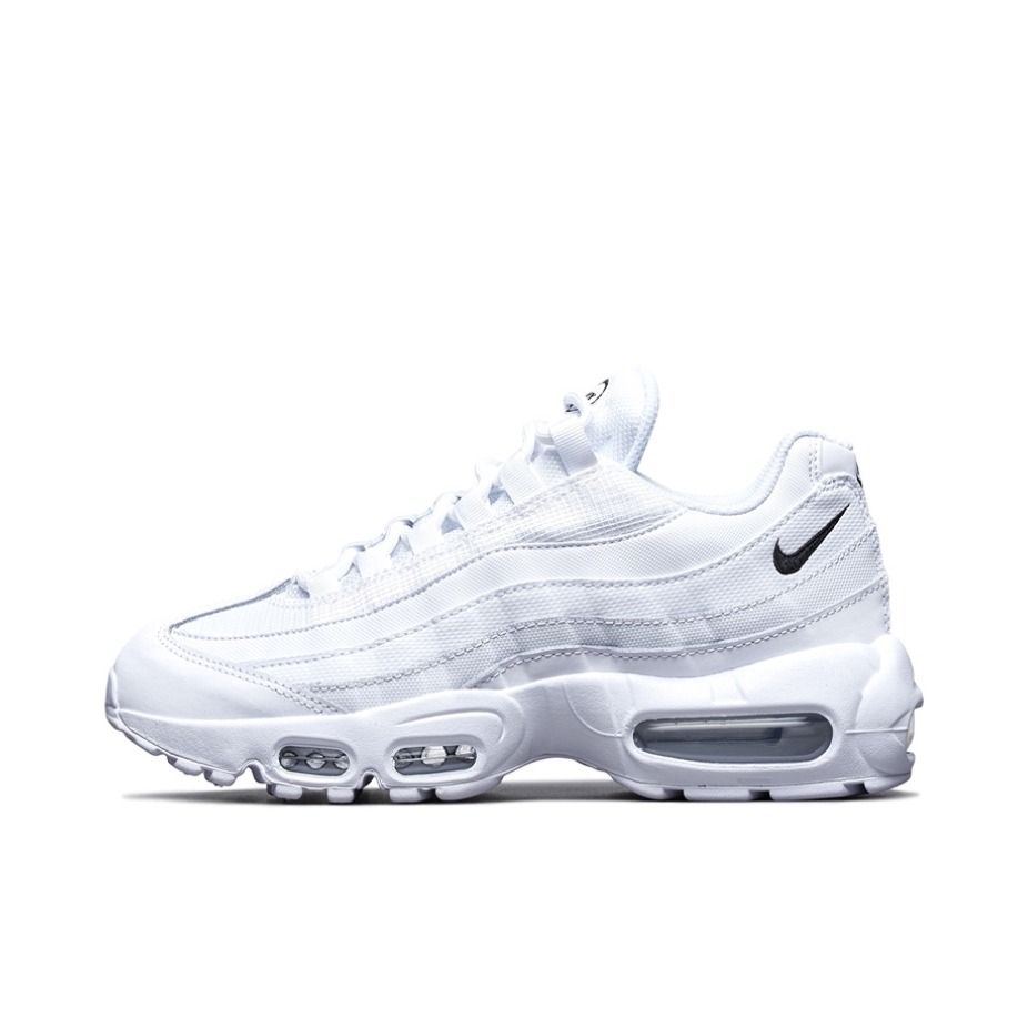 推荐商品：Nike Air Max 95 跑鞋 潮流时尚复古百搭防滑耐磨舒适透气防水气垫织物支撑低帮缓震贴合耐用圆头 网面/白黑