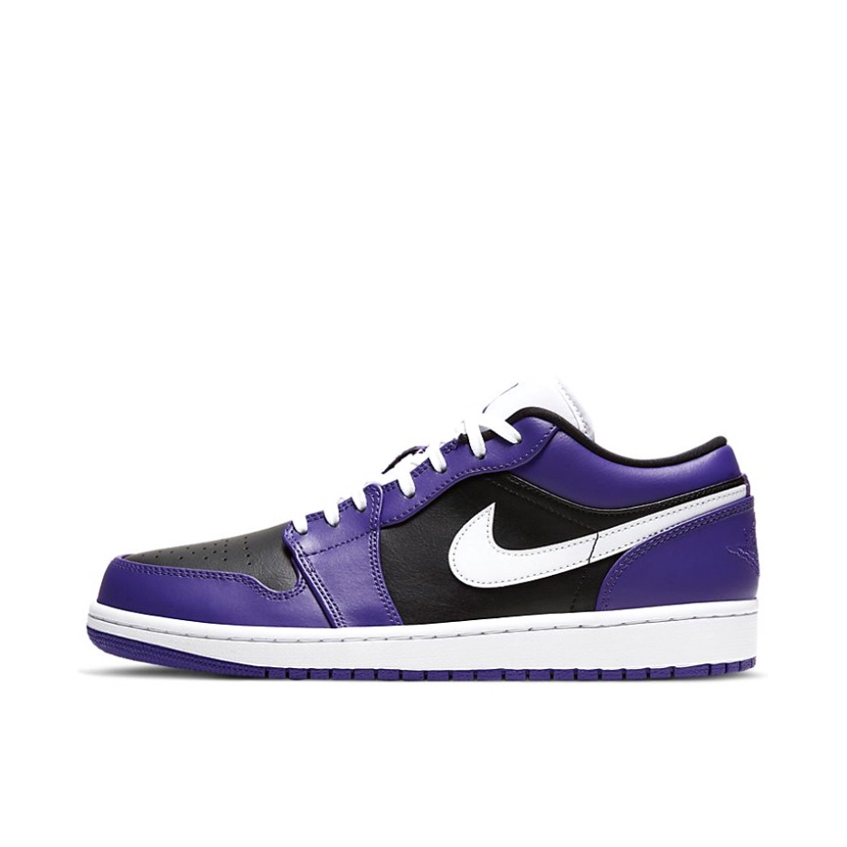 推荐商品：Air Jordan 1 板鞋 运动休闲鞋 复古潮流支撑合成革 Court Purple/Black 低帮/黑紫蓝