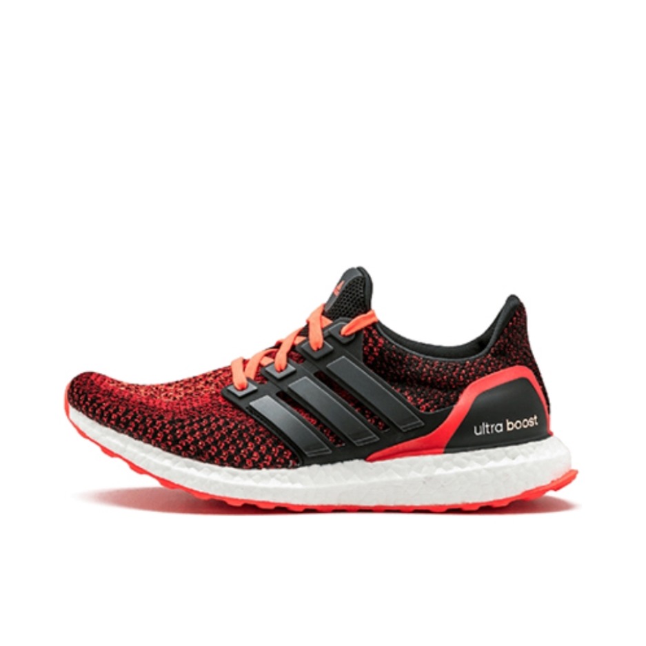 推荐商品：adidas Ultra Boost 2.0 跑鞋 防滑耐磨透气减震轻便休闲运动织物舒适百搭圆头 Black Solar Red 黑红