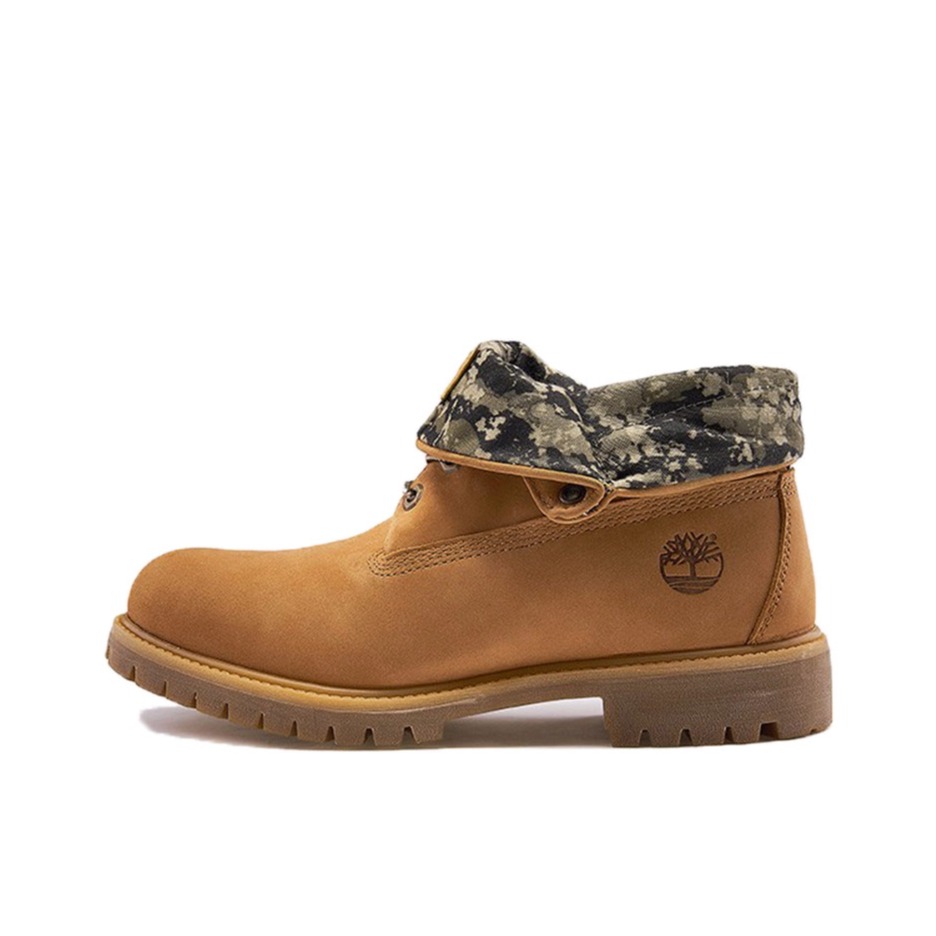推荐商品：Timberland/添柏岚 Roll-Top 两穿翻靴 潮流休闲 防水 耐磨 马丁靴 小麦/迷彩