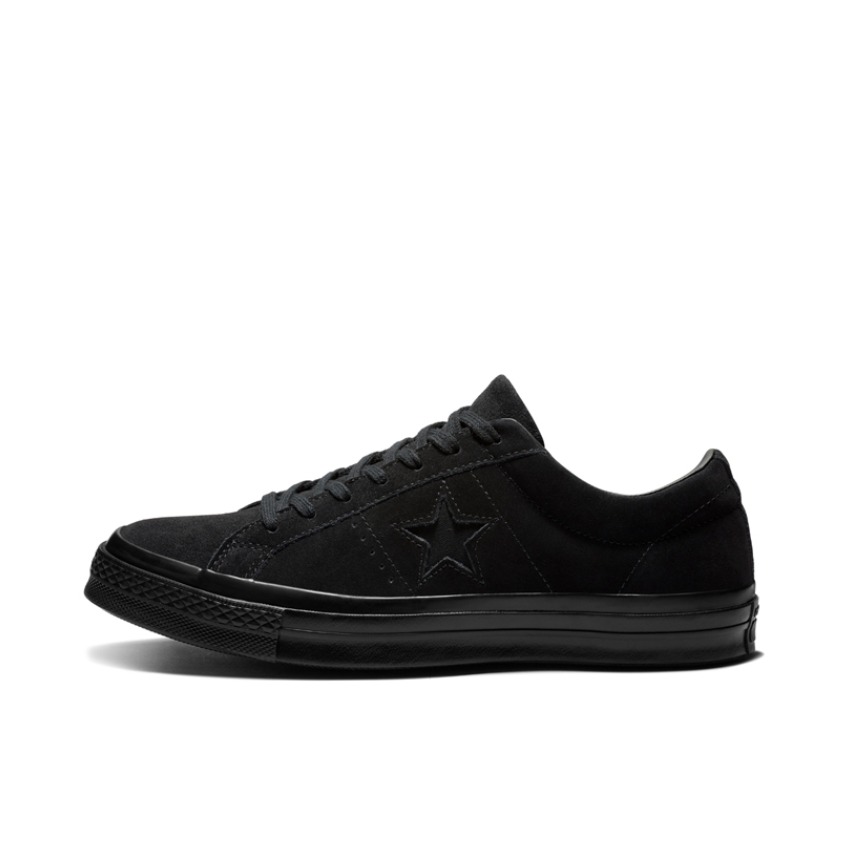 推荐商品：Converse/匡威 One Star 翻毛皮 防滑 复古 星星鞋 板鞋 Black 纯黑麂皮