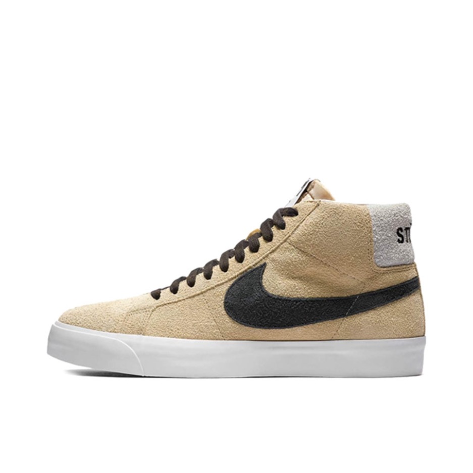推荐商品：Nike SB Blazer Zoom 滑板鞋 板鞋 拼接时尚复古防滑耐磨透气运动休闲舒适百搭 Black/Yellow Stussy联名Mid/黑黄