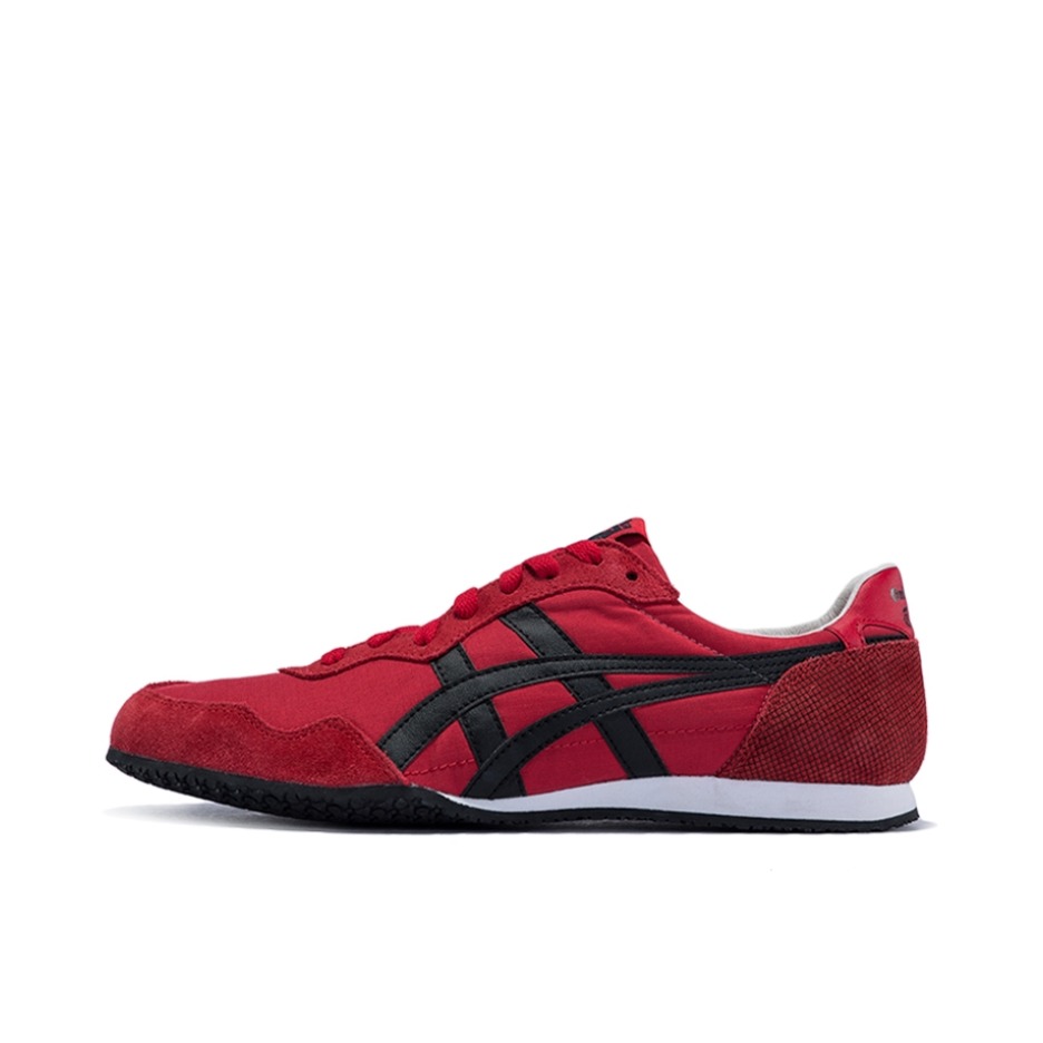 推荐商品：Onitsuka Tiger 鬼冢虎 Serrano 运动休闲鞋 舒适轻便防滑耐磨网布透气百搭复古减震包裹性低帮 Classic Red/Black 黑红色