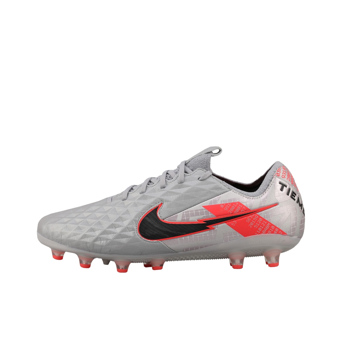 推荐商品：Nike Tiempo Legend 8 Elite AG-Pro AG 顶级 胶质短钉 人造草地 圆头包裹性 足球鞋 AG/灰色/橙色