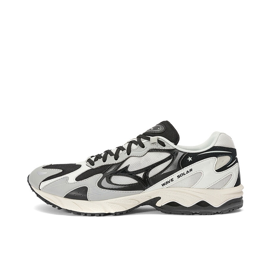 推荐商品：Mizuno/美津浓 Wave Solar 防滑耐磨 健身训练 缓震回弹 网布透气 织物 运动休闲鞋 冷灰/黑/白