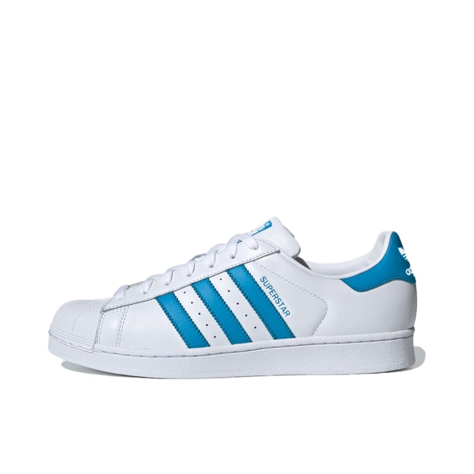 推荐商品：【宋雨琦同款】 adidas Originals Superstar 板鞋 轻便贝壳头薄底舒适百搭耐磨复古 White/Blue 白色/青蓝