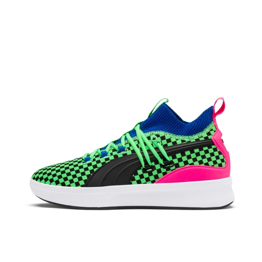 推荐商品：Puma/彪马 Clyde Court Disrupt 缓震复古 轻便透气 防滑耐磨 织物 实战 篮球鞋 LimeGreen 荧光绿