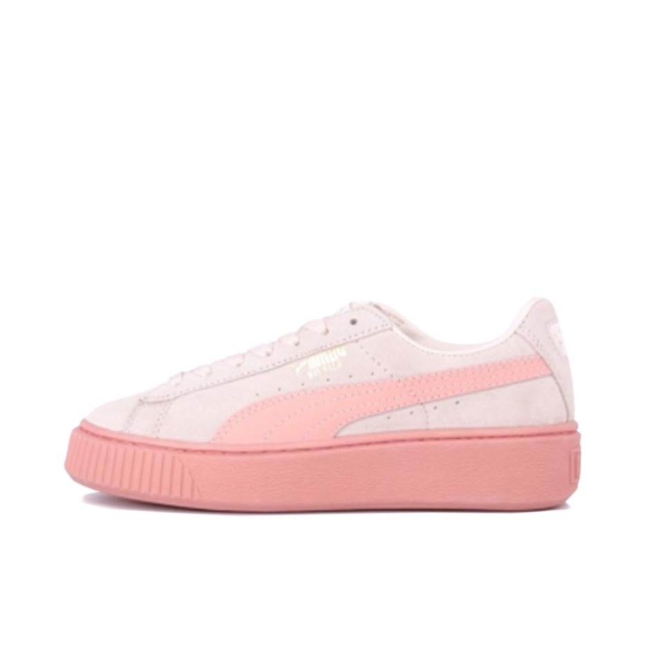 推荐商品：Puma/彪马 Suede Platform Rihana 蕾哈娜 松糕鞋 板鞋 复古百搭防滑耐磨舒适厚底休闲 Grey White Pink 新粉白