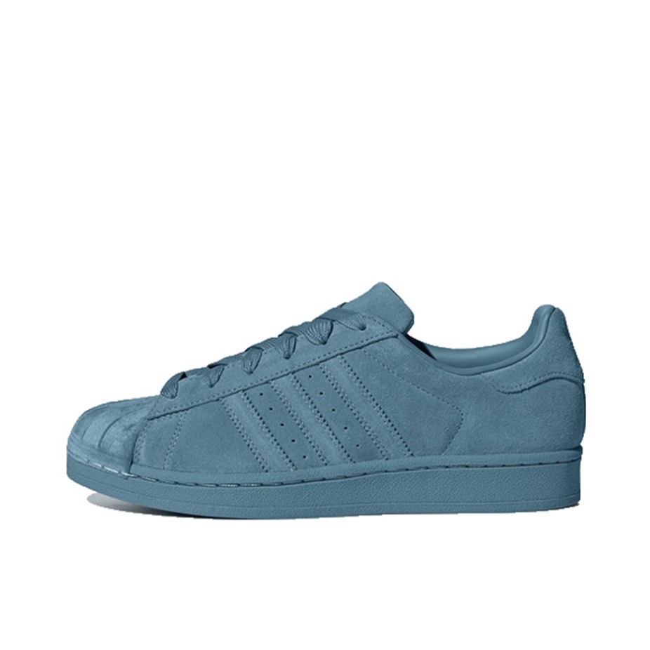 推荐商品：【宋雨琦同款】 adidas Originals Superstar 板鞋 轻便贝壳头薄底舒适百搭耐磨复古 Aque Green 青灰麂皮