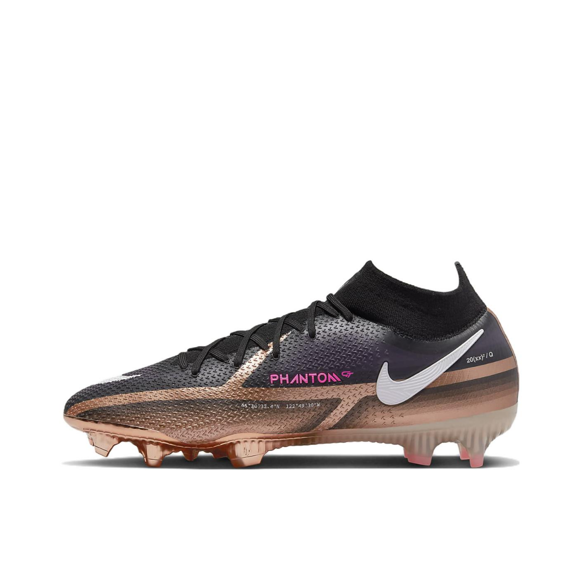 推荐商品：Nike Phantom GT2 Elite FG 顶级 胶质长钉 硬草地天然草地 减震防滑耐磨 足球鞋 黑色/红色/金色