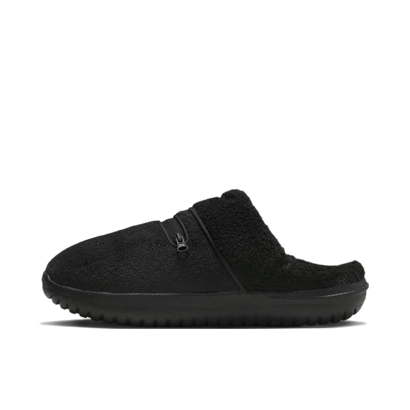 推荐商品：Nike Burrow 防滑耐磨 舒适轻便 抓地 橡胶底 包头 简约 一字 冬季拖鞋 女款/黑色/暗烟灰