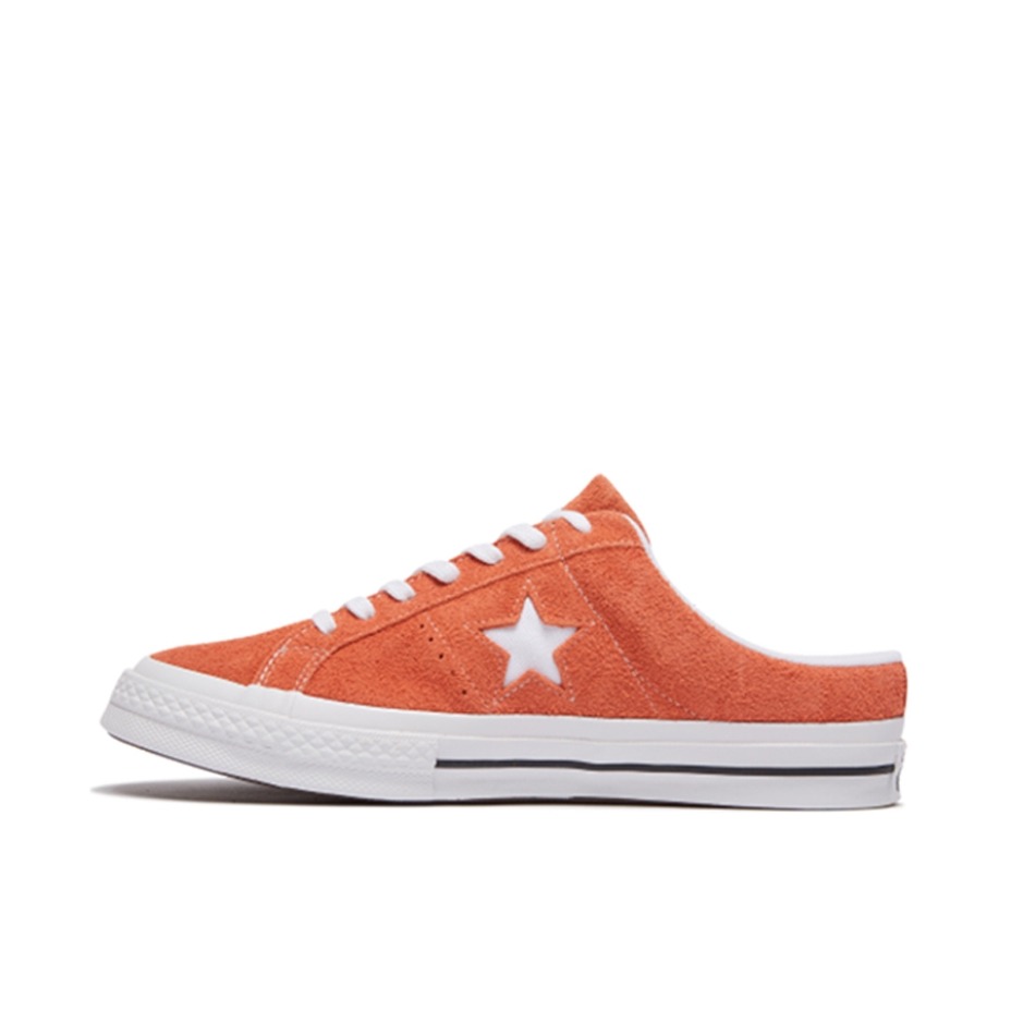 推荐商品：Converse/匡威 One Star 翻毛皮 防滑 复古 星星鞋 板鞋 Rush Coral 半拖/橙色