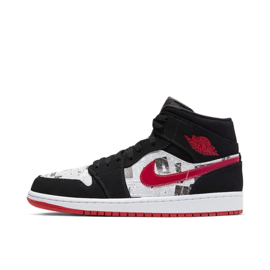 推荐商品：Air Jordan 1 板鞋 运动休闲鞋 复古潮流支撑合成革 Mid Newspaper Air Times 中帮/报纸