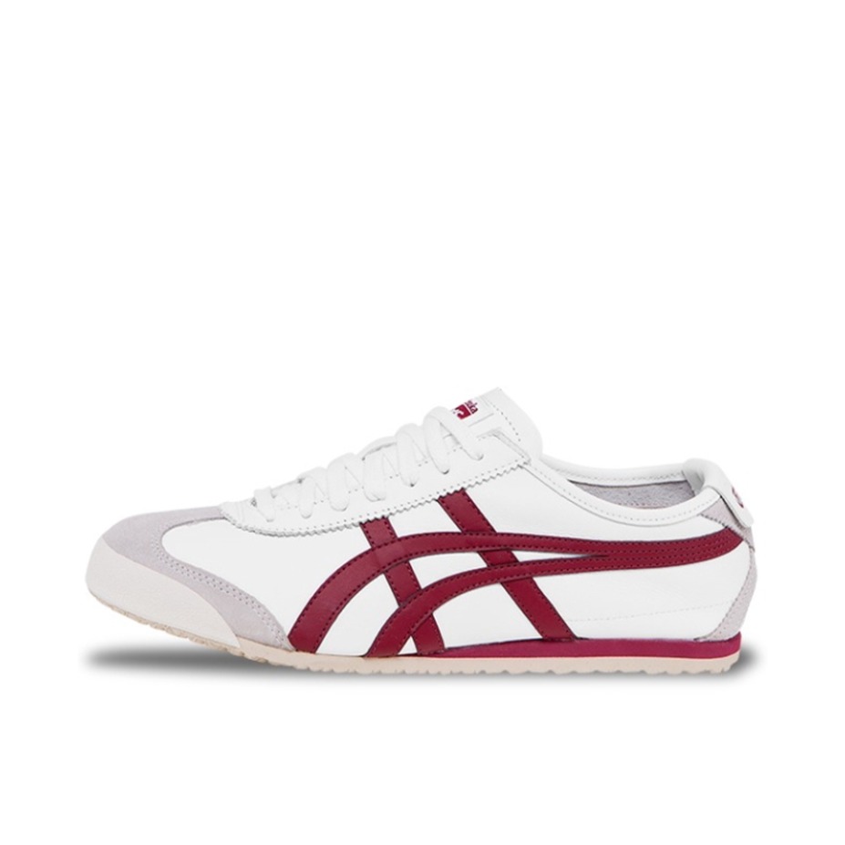 推荐商品：Onitsuka Tiger Mexico 66 德训鞋 运动休闲鞋 复古轻便透气舒适百搭防滑 White Burgundy 白红深色